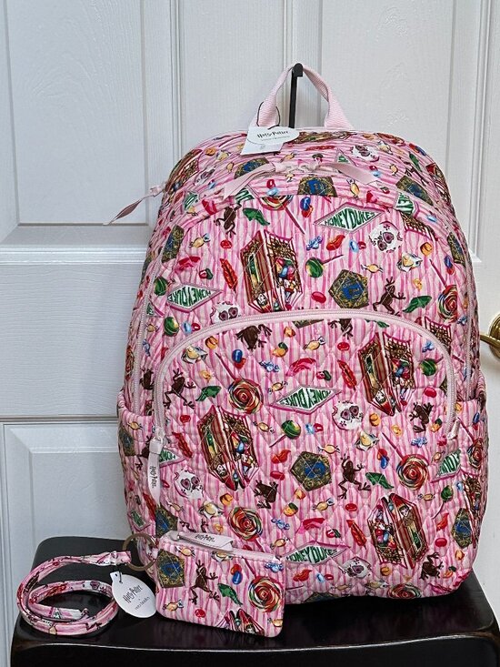 VERA BRADLEY HARRY POTTER LARGE BACKPACK + ID LANYARD CASE(SET):NWT HONEYDUKES